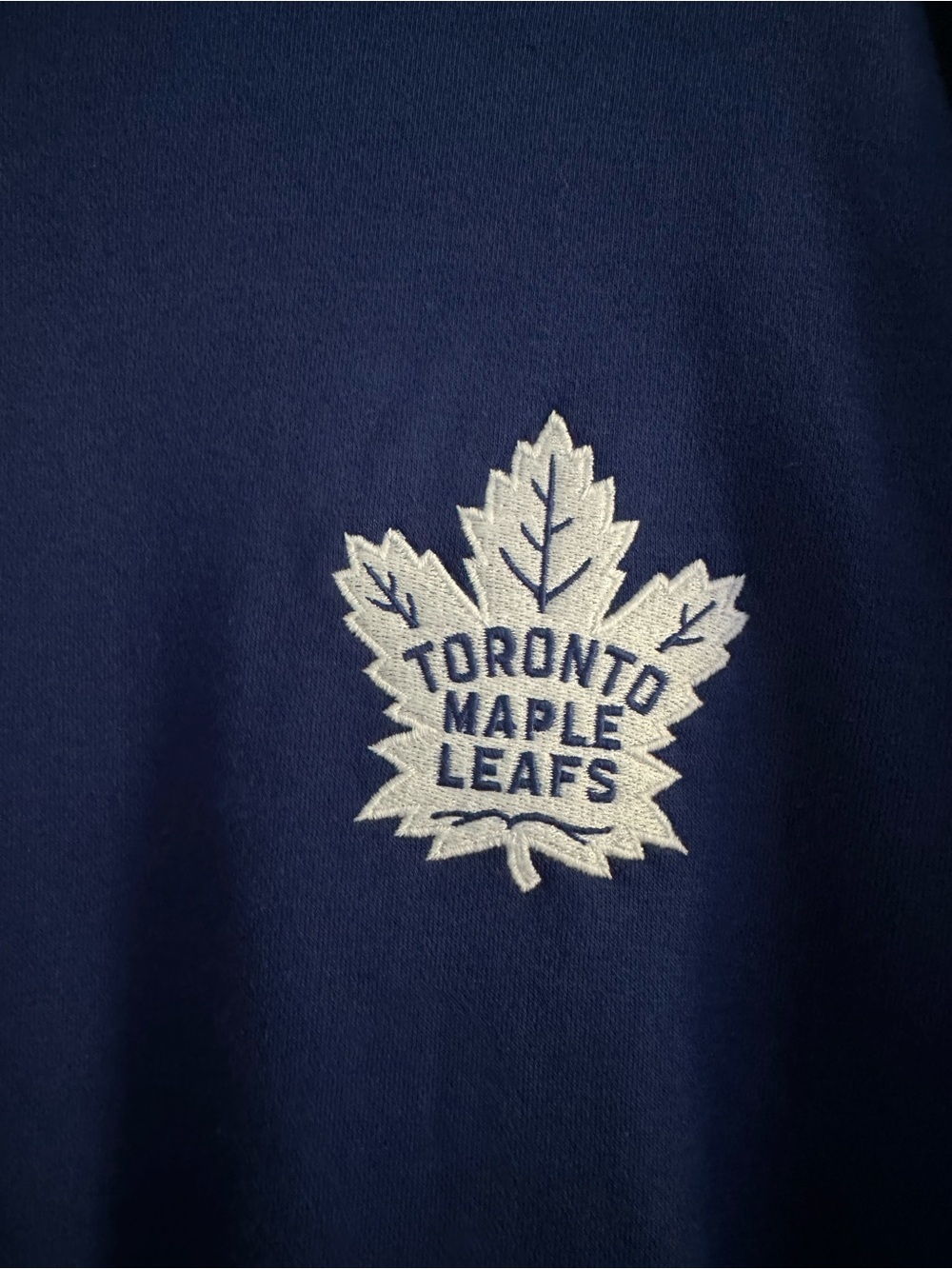 Size XXL Toronto Maple Leafs Men’s Quarter Zip Pullover Sweatshirt Blue NHL - Picture 5 of 8